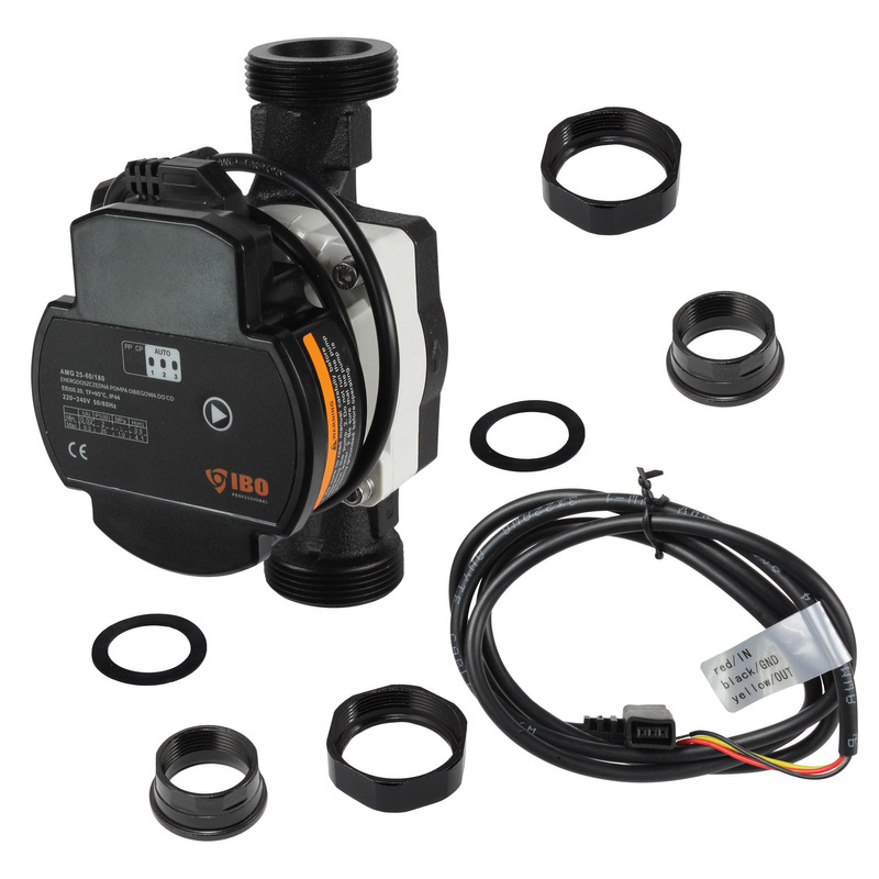 Pompa obiegowa C.O. AMG 25-60/180 PWM ze śrubunkami IBO i kablem PWM Zestaw